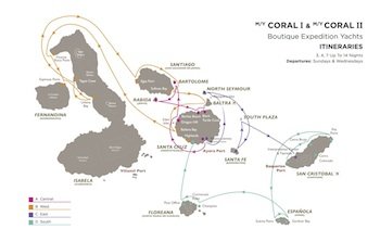 Galapagos Kreuzfahrtrouten Coral I und II
