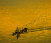 Cattleya Journey - Mann im Kanu bei Sonnenuntergang
